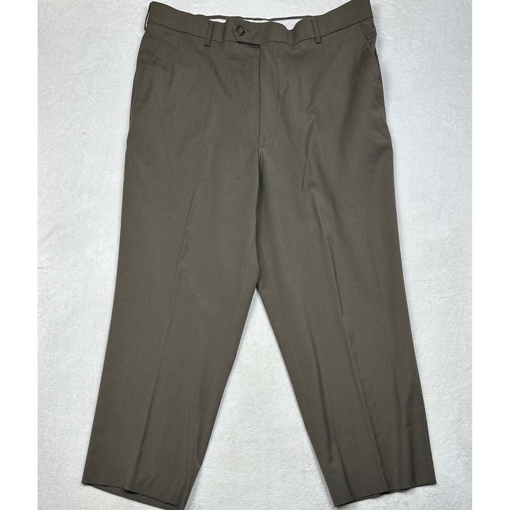 Dockers Premium Mens Brown Wool Blend Relaxed Fit Flat Front Dress‎ Pants 36x31